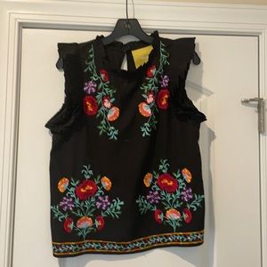 Maeve for Anthropologie Black Tunic Top size M